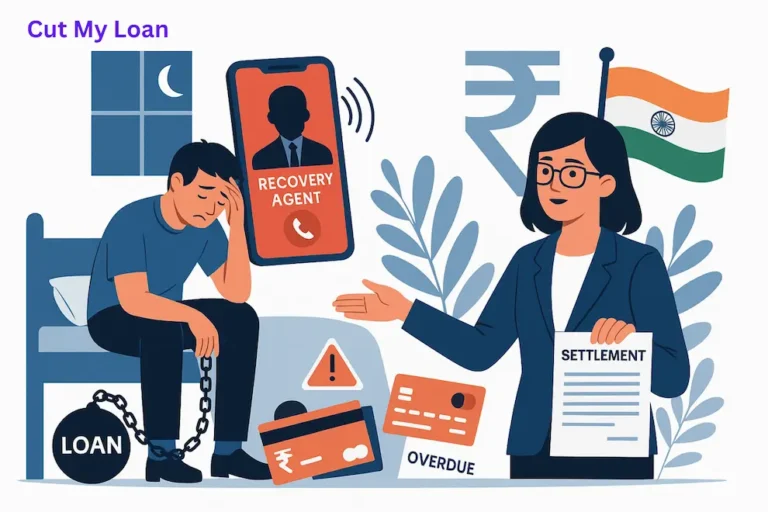 Man burdened by overdue loan and harassed by recovery agents receiving legal settlement help from a professional advisor in India