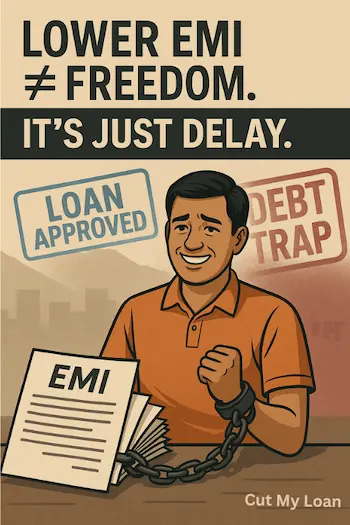 Stressed borrower thinking EMI is relief but it's a trap